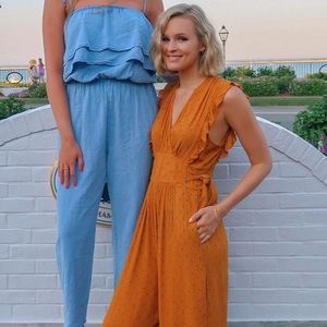 Patrons of Peace | Mustard Yellow Floral Jumpsuit Size M